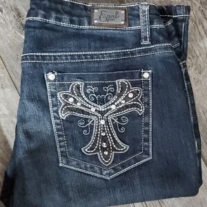 Earl Jeans Dark Blue Denim with Silver Accents